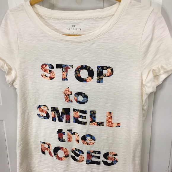 Talbots Stop to Smell the Roses Cotton Tee - Picture 9 of 15